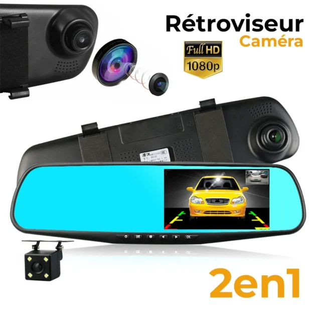 Rétroviseur et Caméra de voiture avant FHD 1080P 4.3P