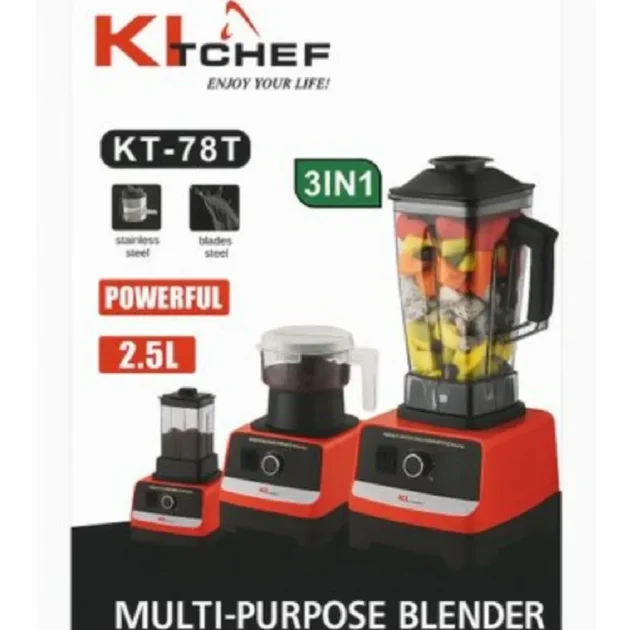 Blender 3in1 2000W Kitchef KT-78T خلاط متعدد الاستخدامات