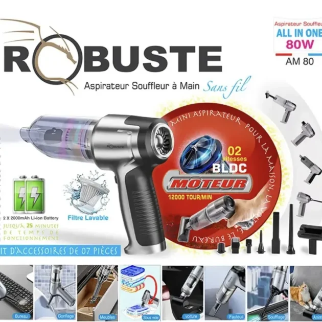 Aspirateur souffler Portable 80W sans fil Robuste