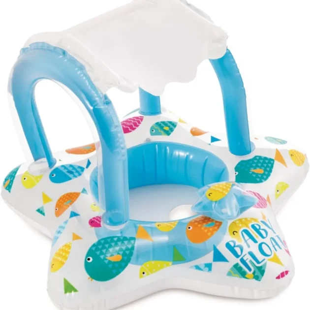 Bouée Siège Gonflable pour Bébé avec Parasol Anti-UV - Design Voiture INTEX 56573NP - عوامة السباحة المنفوخة للأطفال والرضع مع مظلة واقية من الشمس