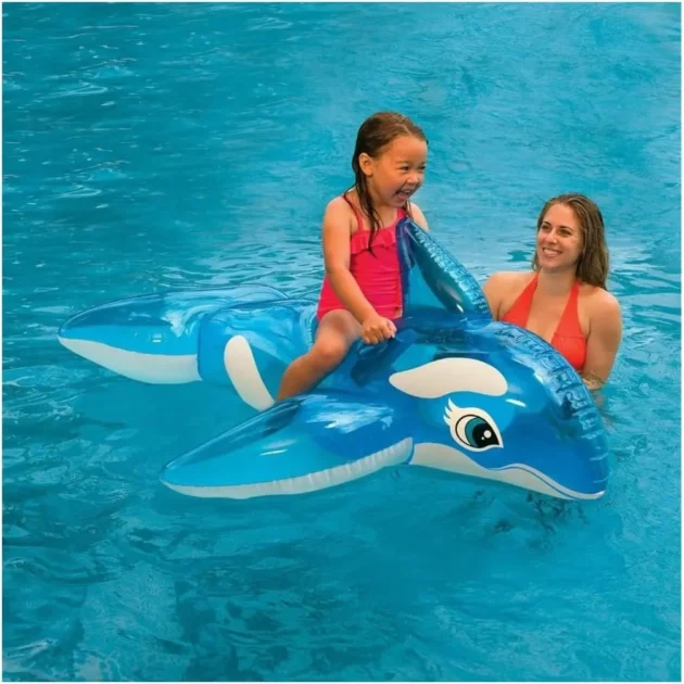 Bouée Chevauchable Baleine Intex pour Enfants 58523NP - عوامة ركوب الأطفال المنفوخة بشكل الحوت الأزرق من إنتكس